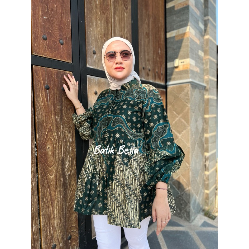 Blouse FLORIST Blouse Wanita Lengan Balon