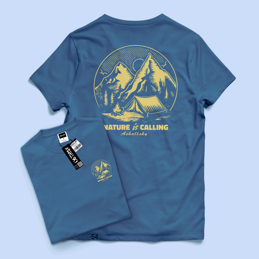 Ashall.Sky Kaos Distro Pria Baju Distro Pria Baju Kaos Distro  Warna Denim Nature Call