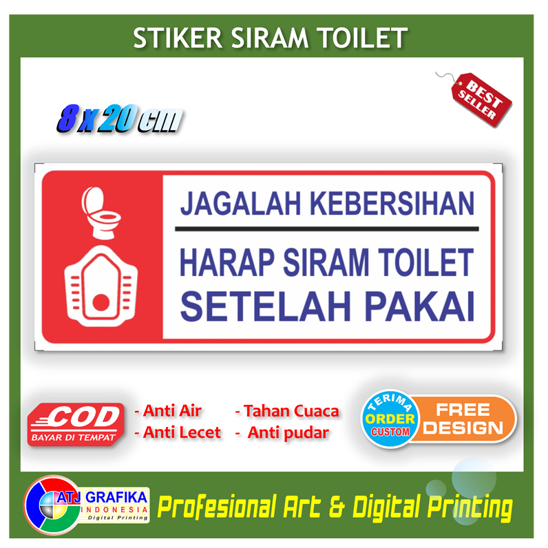 

Stiker new siram toilet anti bau pesing kotor kamar mandi WC stiker kebersihan