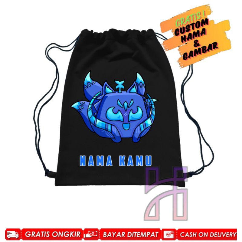 Tas Serut Stringbag Anak Kitsune Blox Fruit Free Tambah Nama