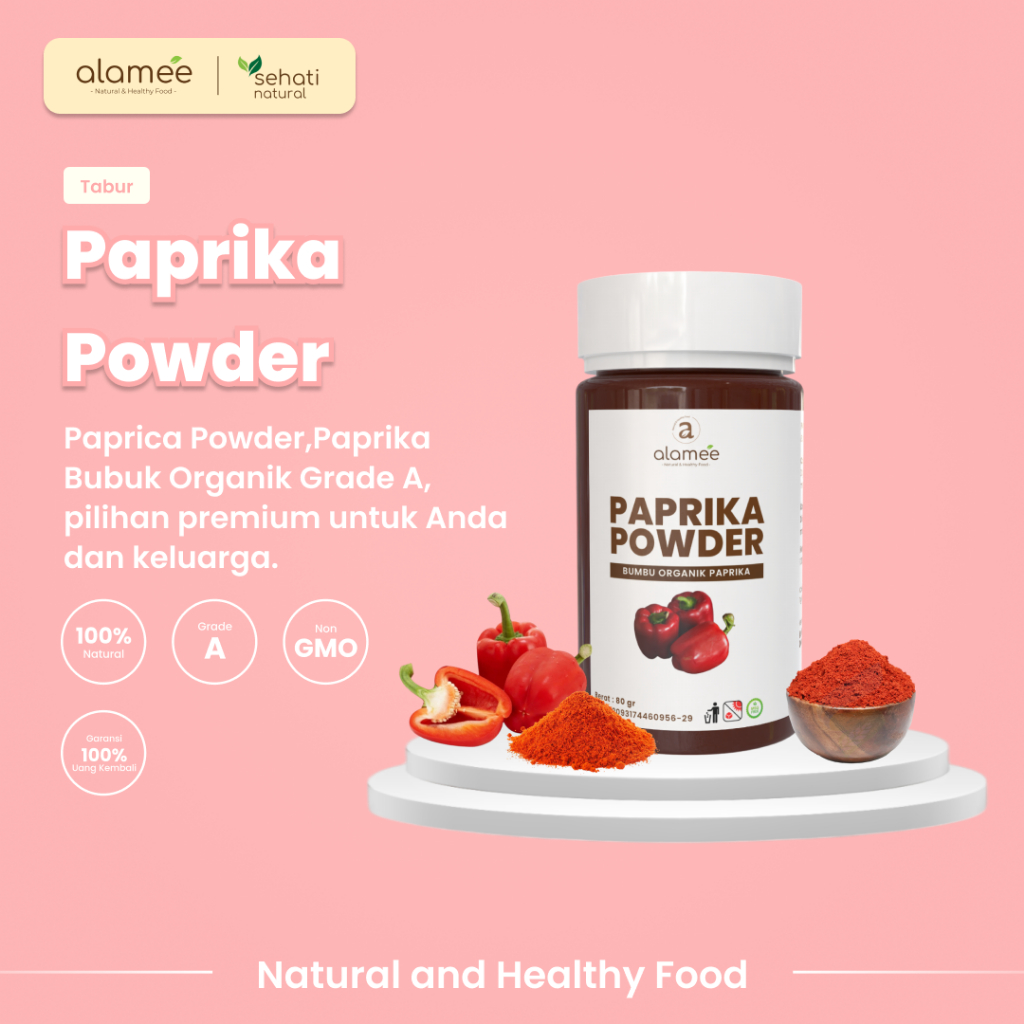 

ALAMEE Paprika Bubuk Seasoning Powder Ground Bumbu Dapur Instan Organik Murni Tanpa Campuran 80g