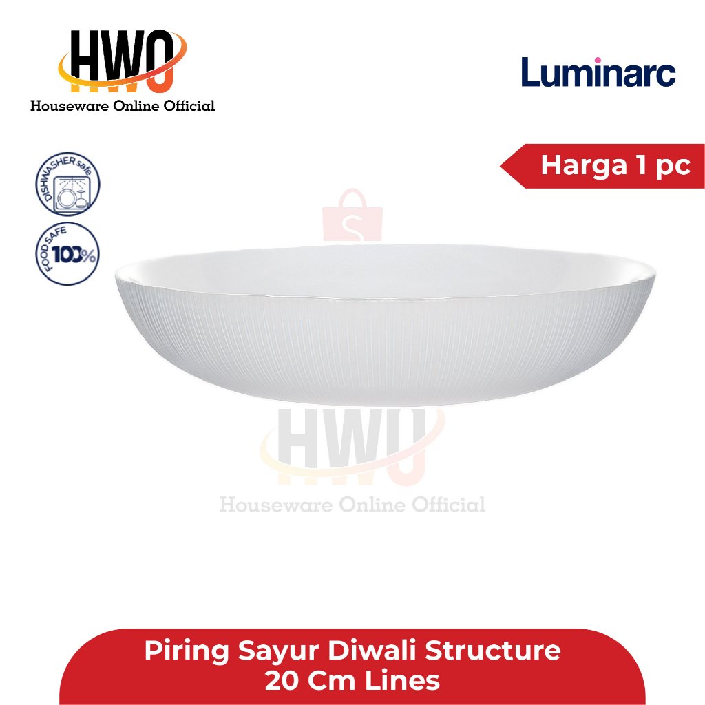 Luminarc Piring Sayur Diwali Structure 20 Cm Lines