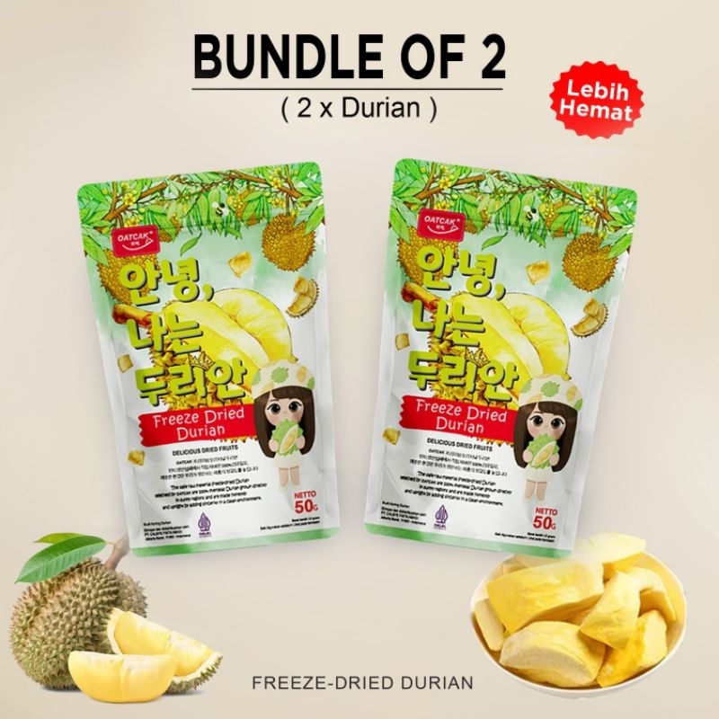 

OATCAK Bundle Of 2 Total 100gram Dried Fruit Durian Musang King HALAL BPOM