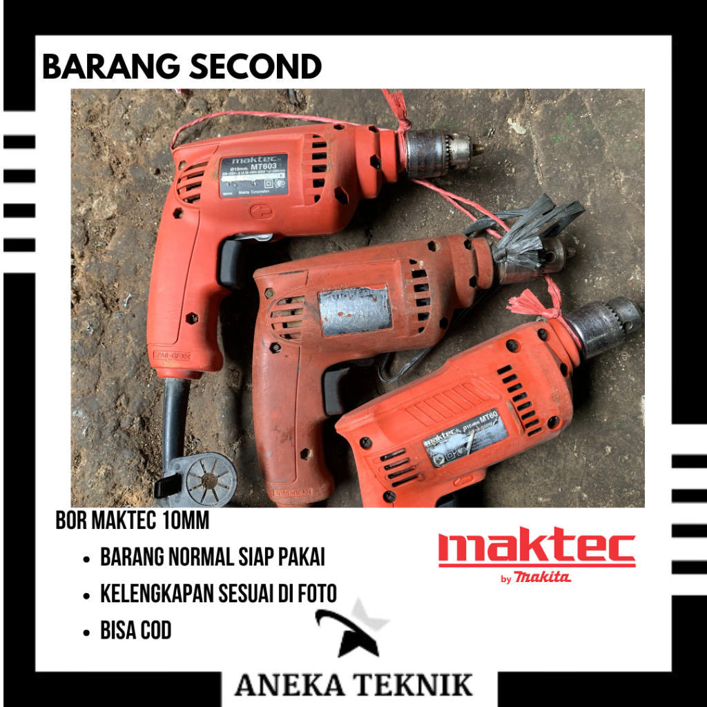 Bor Beton /Tembok Maktec 10mm mt60 & mt 603 Drill Besi Kayu Bor tangan listrik maktec