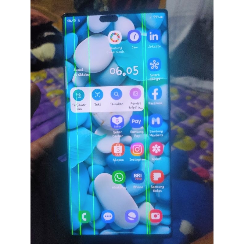 Lcd samsung not 20 ultra minus garis
