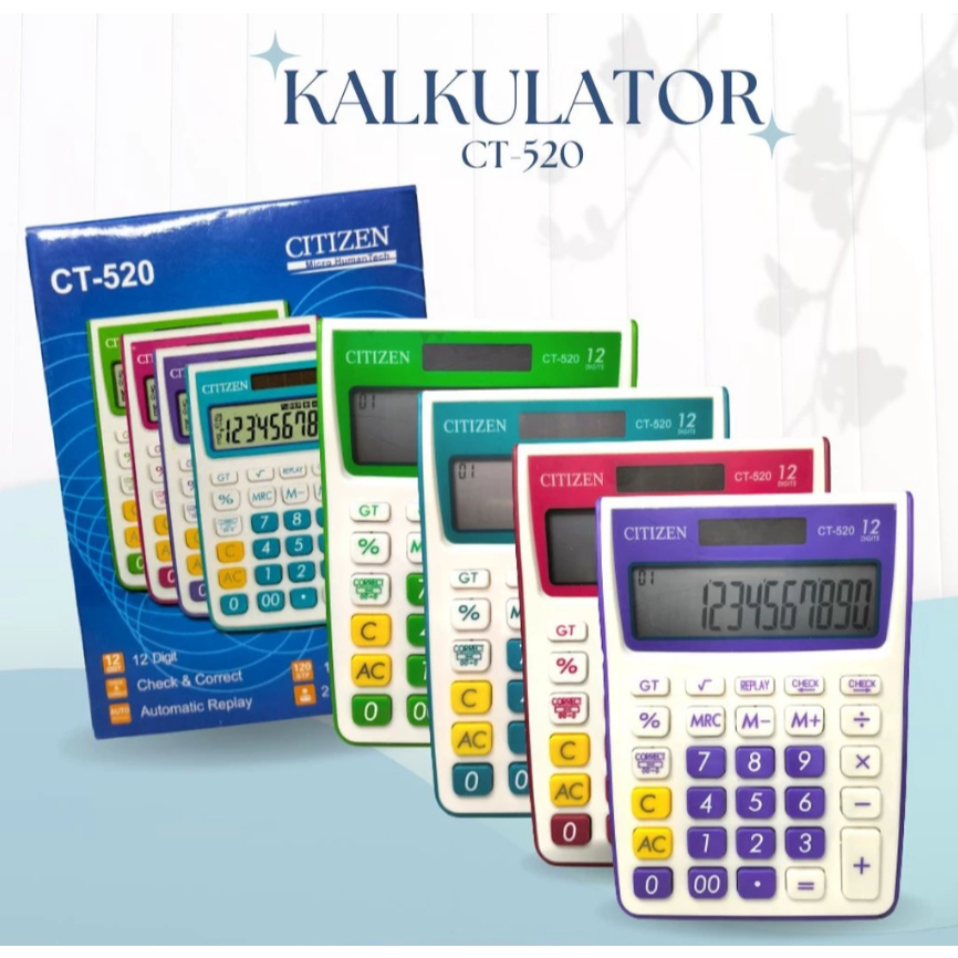 

Kalkulator Citizen CT 520 Warna Kalkulator Warna Warni Kalkulator 12 Digit