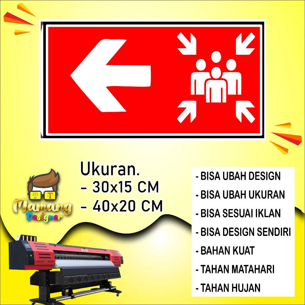

Stiker Tempelan Tembok Pusat Titik Kumpul Bahan Cerah Merah