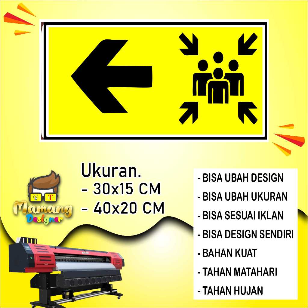 

Stiker Tempelan Tembok Pusat Titik Kumpul Bahan glosy Kuning