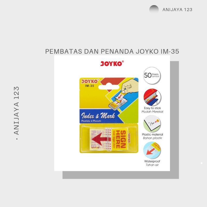

Index dan Mark / Pembatas dan Penanda Joyko IM-35 (50 Sheet, 25 x45mm)
