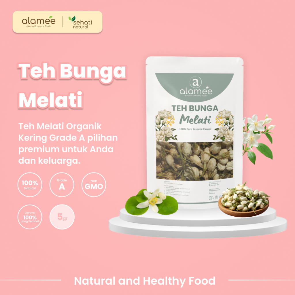 

ALAMEE Teh Bunga Jasmine Tea Flower Melati Organik Jasmin Herbal Kering Dried Siap Seduh Minum 5gr