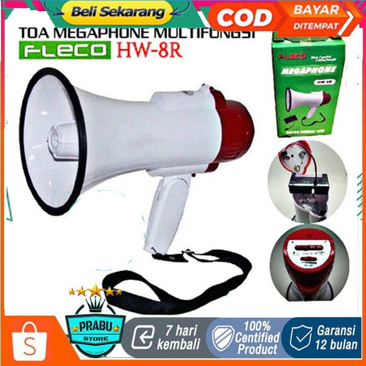 TOA / SPEAKER TOA / MEGAPHONE FLECO HW-8R RECHARGEABLE/PENGERAS SUARA/UNTUK MEREKAM SUARA PROMO NEW