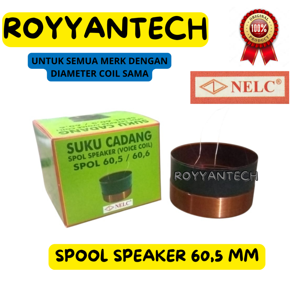 SPOOL SPEAKER 60.5MM NELC SPUL SPEKER 60,5 MM VOICE COIL 60,5MM GULUNGAN LUAR