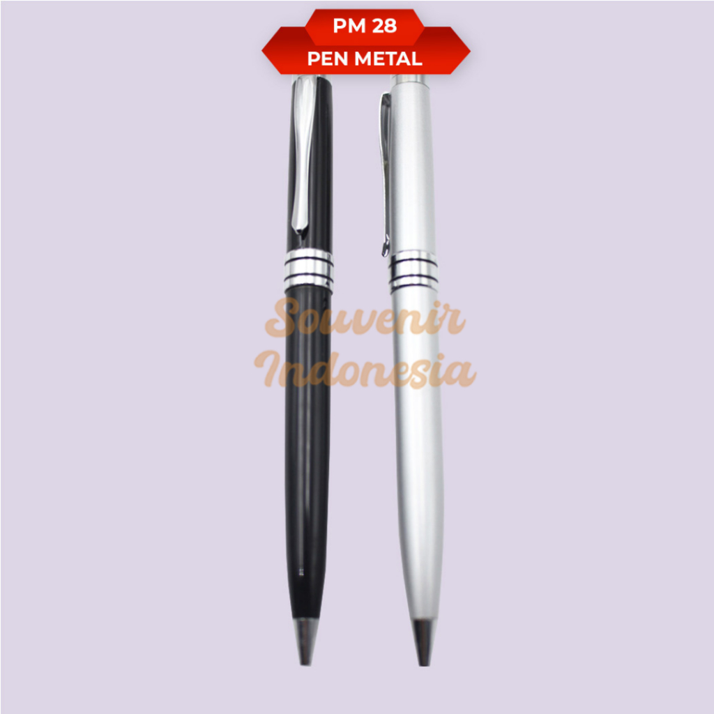 

Pen Metal Pulpen Stainless Bisa Custom Logo/Nama PM 28