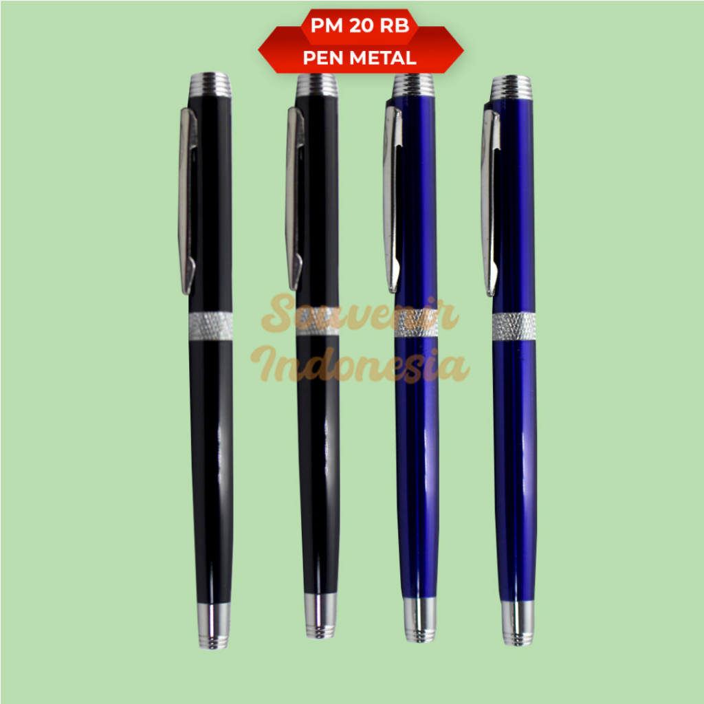 

Pen Metal Pulpen Stainless Custom Grafir Logo Nama Souvenir PM 20 RB