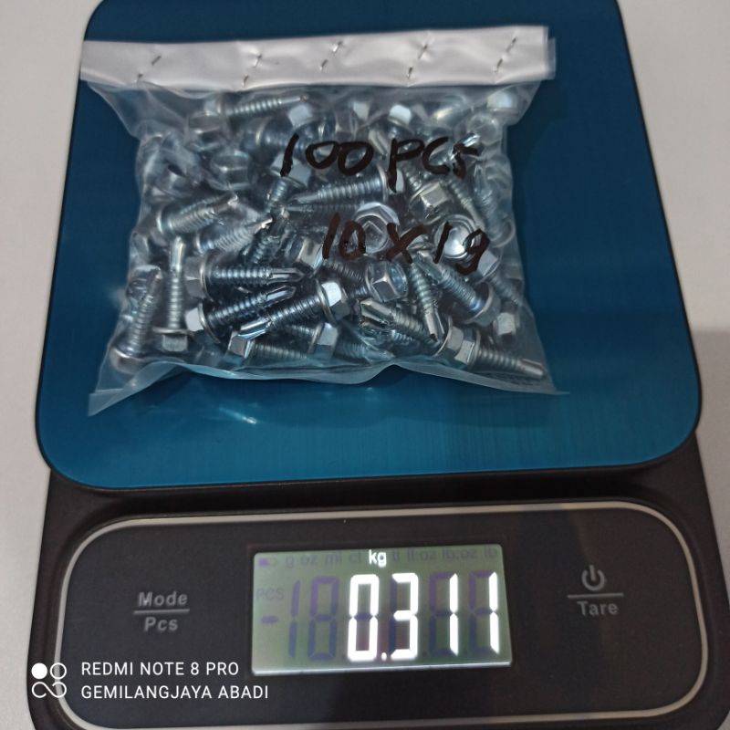 Baut Baja Ringan / Baut Roofing 10 x 19 @100pcs MOON LION