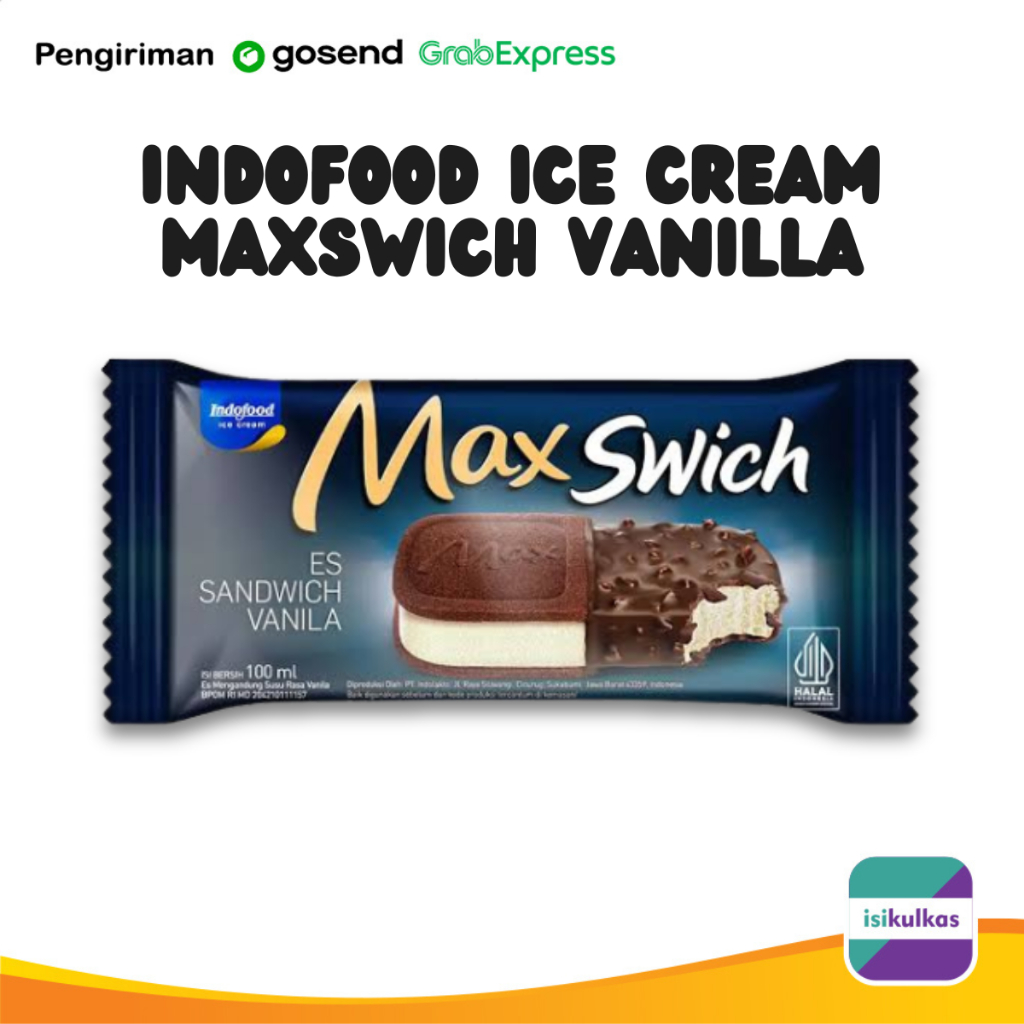 

Indofood Es Krim MaxSwich rasa Vanilla 100ML