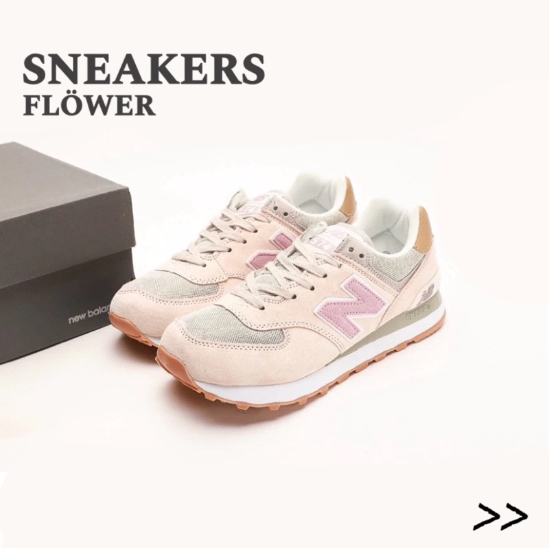 (SF)Sepatu Wanita NB New Balance 574 Beige Pink Original BNIB