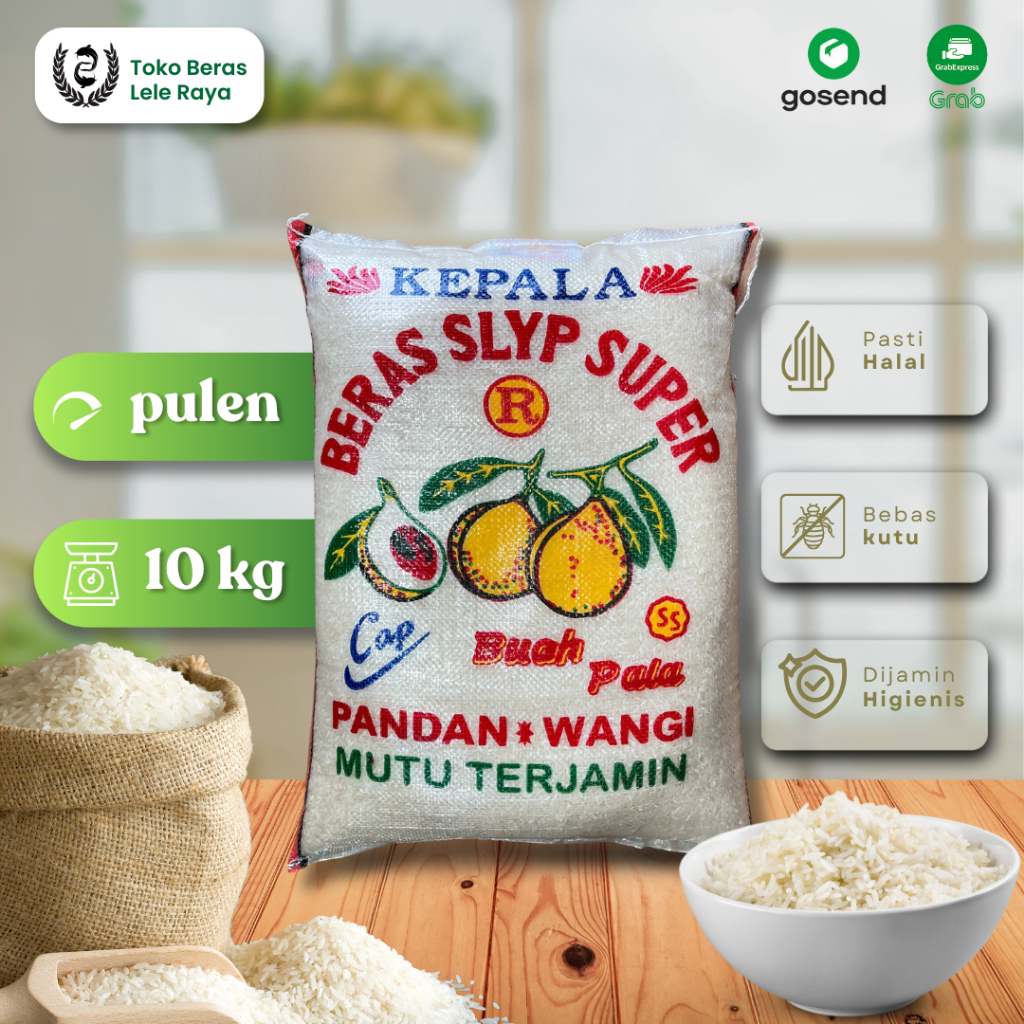 

Beras Cap Buah Pala 10kg - Nasi Wangi Alami dan Pulen Terbaik