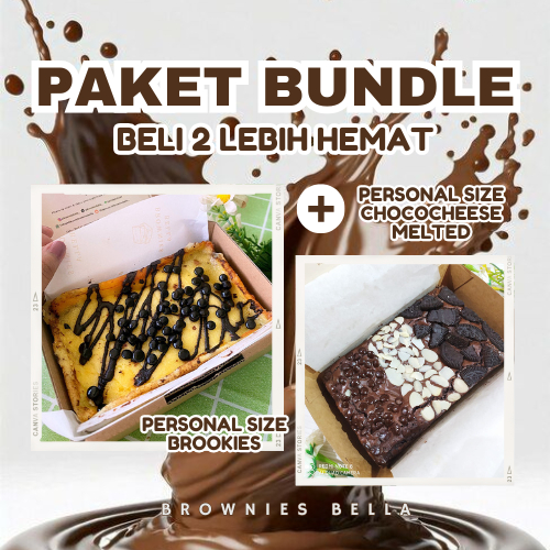 

(PAKET BUNDLE) Brownies Bella Beli Chococheese Personal Size + Brownies Melted Cokelat