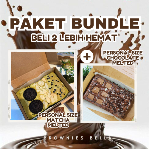 

(PAKET BUNDLE) Brownies Bella Beli Brownies Cokelat Melted + Brownies Matcha Melted