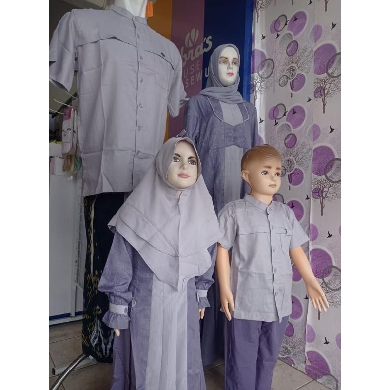 SALE 50% SARIMBIT KELUARGA NIBRAS KHAWLA VIOLET size lengkap/ sarimbit keluarga nibras/ Abaya dannis