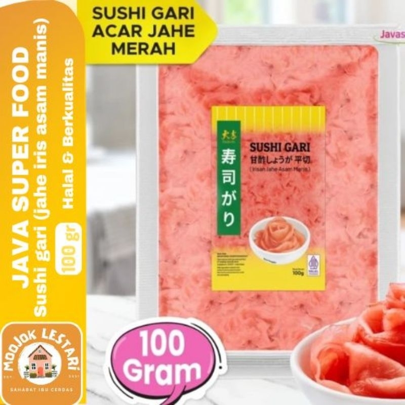 

JAVA SUPER FOOD Sushi Gari Pink 100gr Irisan Acar Jahe Asam Manis Segar Sehat Halal