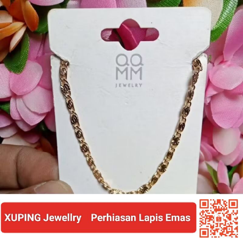 XupingGelangKakiAnak/RemajaPecahKopiLapisEmasRhadiumGold18k