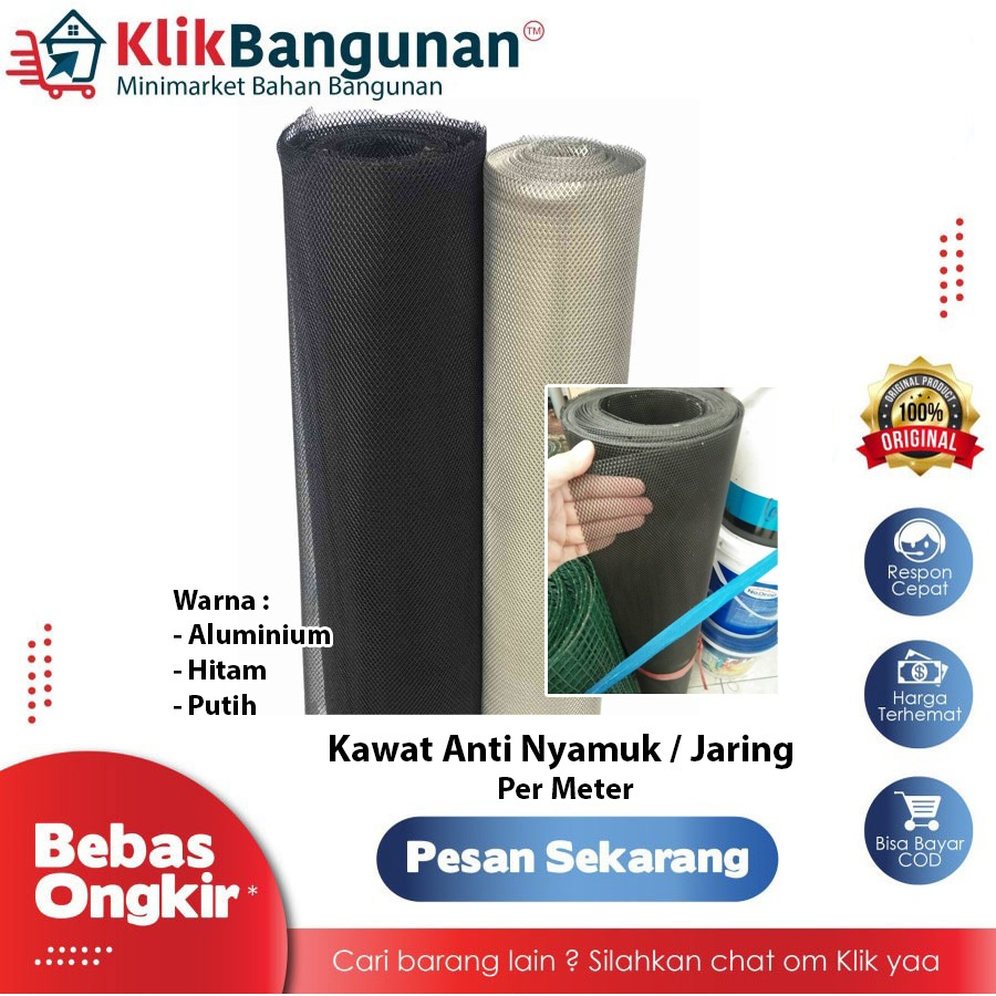 KAWAT NYAMUK PER METER BERBAGAI WARNA / JARING NYAMUK / KAWAT PARABOLA / KAWAT NYAMUK ALUMINIUM