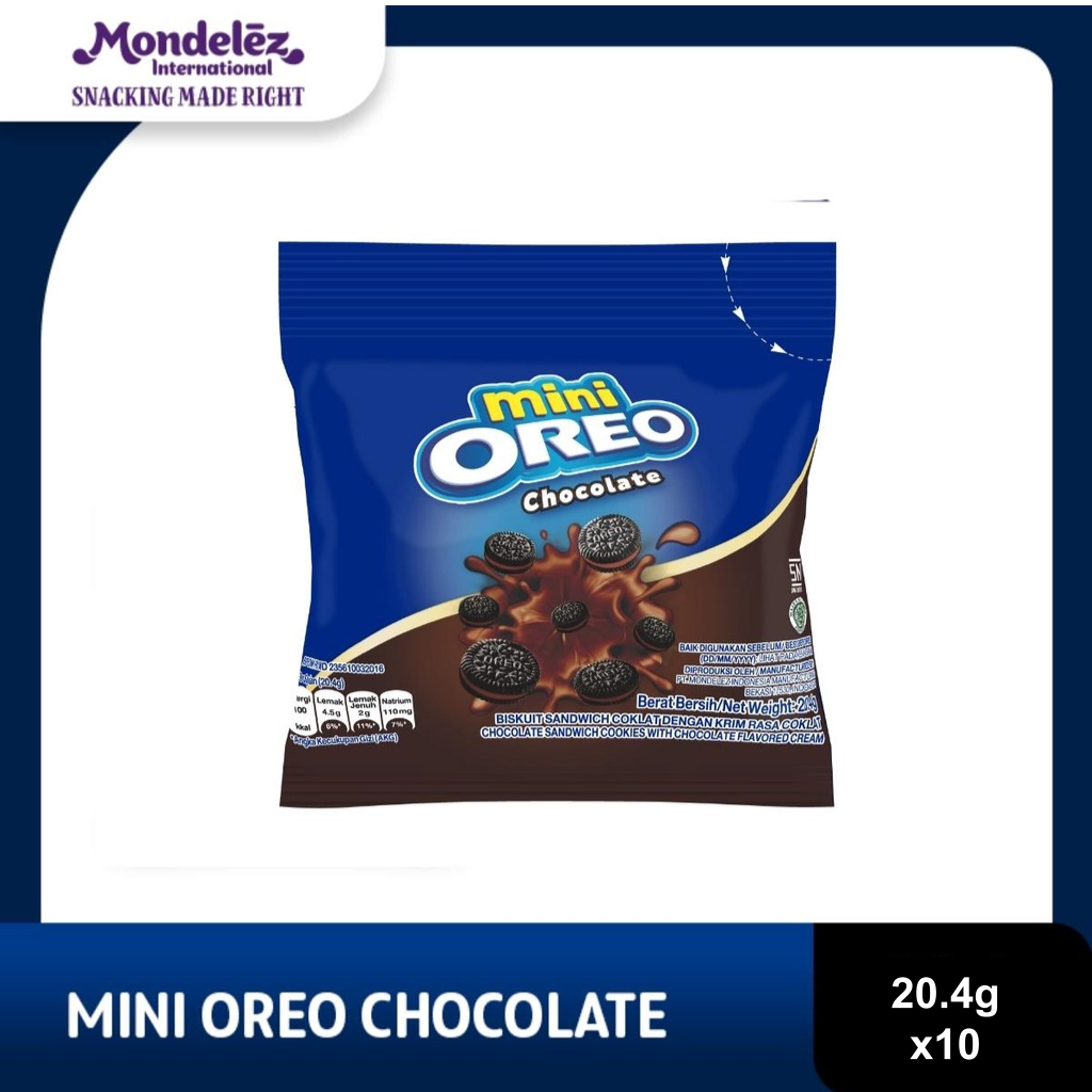 

Mini Oreo Biskuit Chocolate Pcs 20.4g Untuk Traveling X10