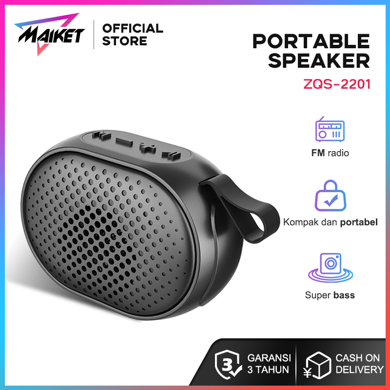MAIKET Speaker Bluetooth Mini ZQS2201 Musik Box Bluetooth Full Bass  Portable Wireless Subwoofer