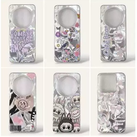 [ Realme C33 / C51 / C53 / C61 / C63 / C65 / C67 / C2 / A1k ] CASE HOLOGRAM CORAK PUTIH FEATHER FULL