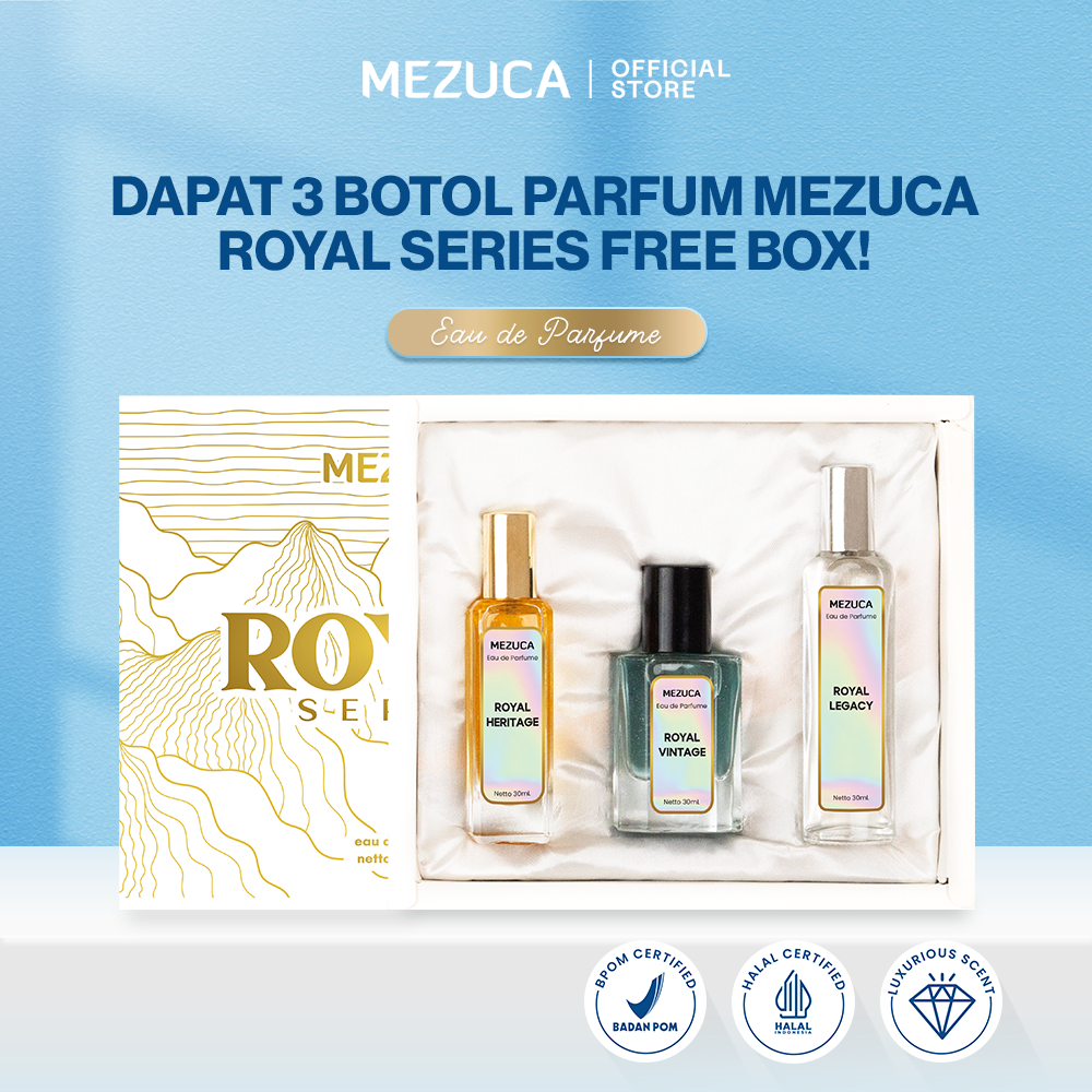 Dapat 3 PCS Parfum Mezuca Royal Series 30mL Free Box EDP  Wangi Awet Tahan Lama Unisex Pria Wanita