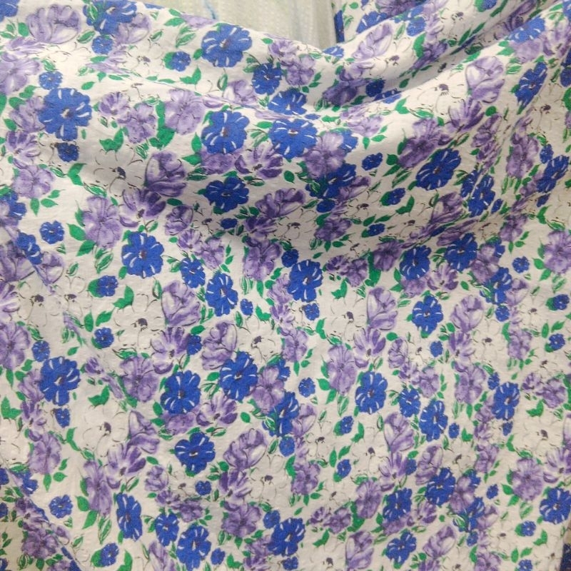kain katun crinkle motif bunga import - kain katun crinkle motif - kain katun crinkle premium - lq
