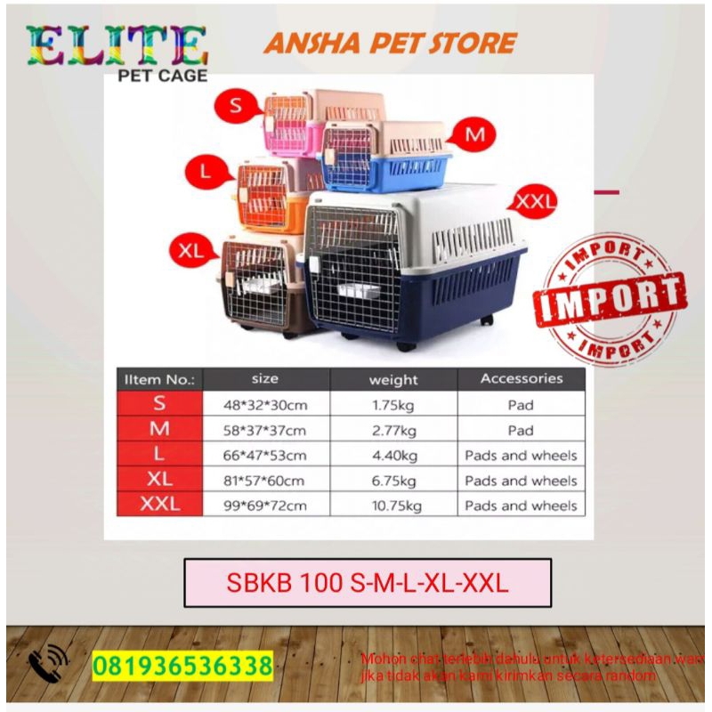 pet carrier size XL /pet cargo untuk anjing/kennel box