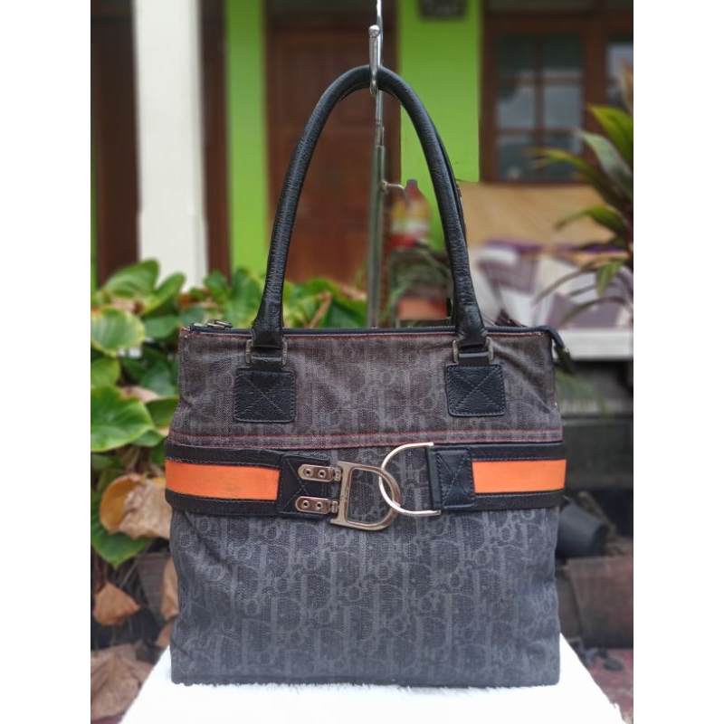 Dior denim canvas tote bag aut