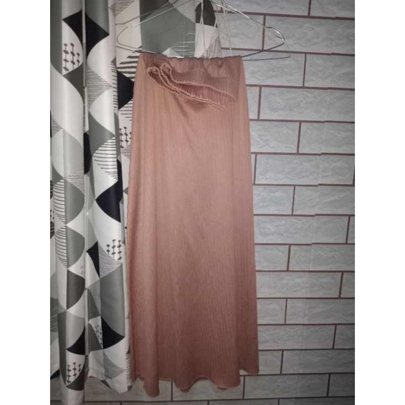 Rok Plisket Warna Mocca Preloved