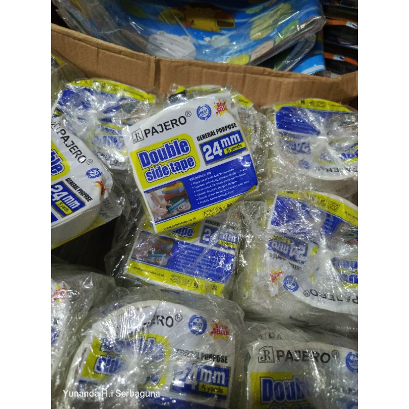 

(1 SLOP ISI 12) SOLASI BOLAK BALIK/DOUBLE TAPE 24mmX5yard ( PAJERO)