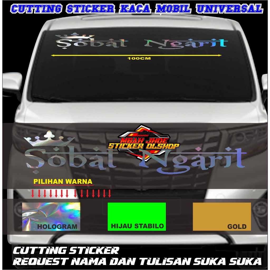 Sticker Cutting Custom Nama Mahkota Kaca Belakang Mobil - Sticker Custom Nama Kaca Mobil