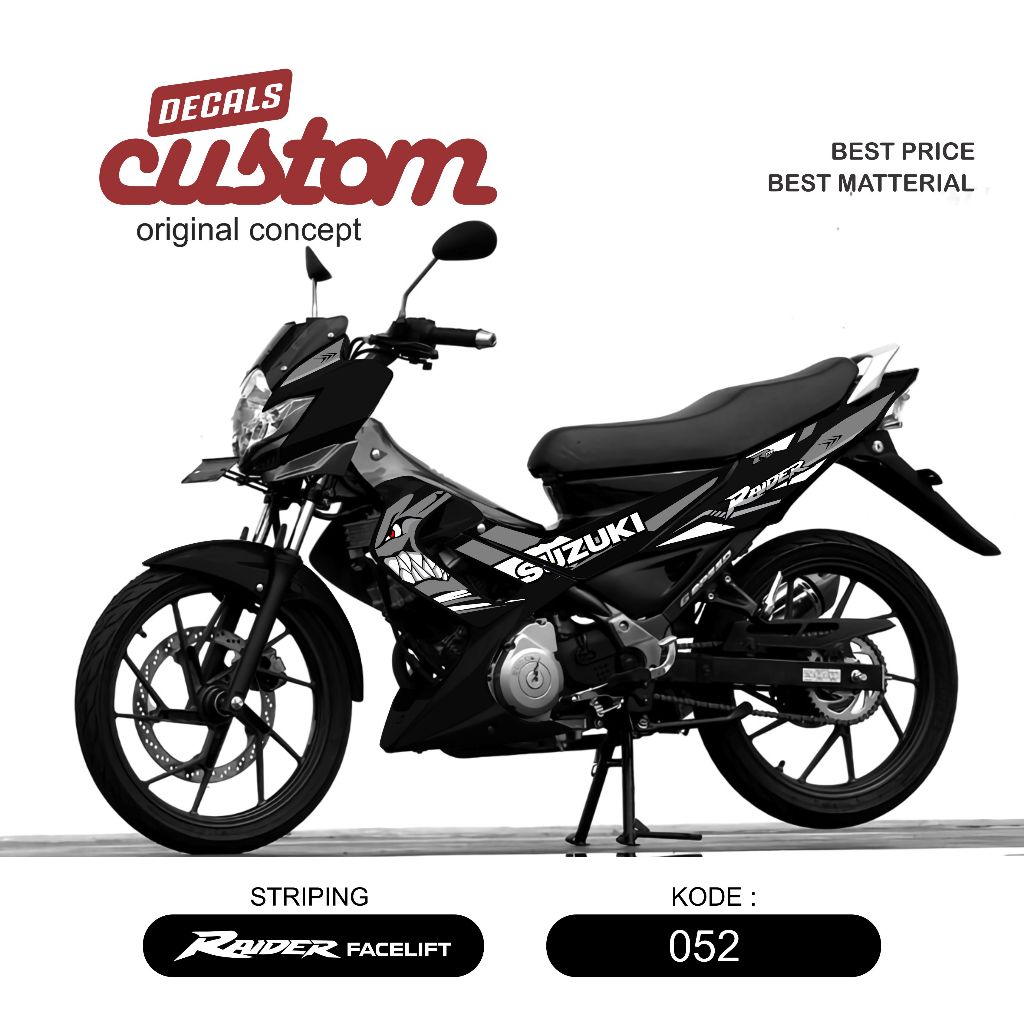 sticker motor suzuki satria barong shark striping stiker motor satria fu