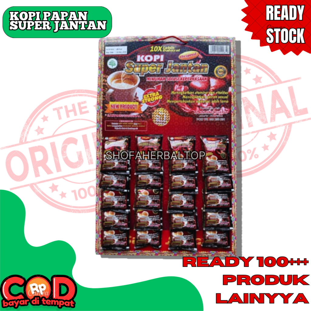 KOPI SUPER JANTAN ASLI 1 PAPAN ISI 20 SASET ORIGINAL