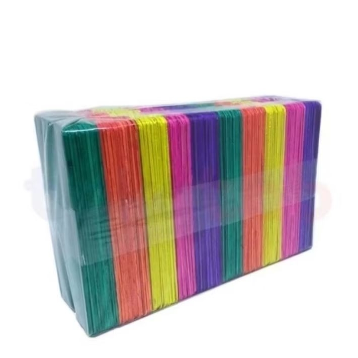 Stik Es Cream Warna-Warni Rainbow/Stik Es Cream Colour/Kerajinan Tangan/Stik Es Warna