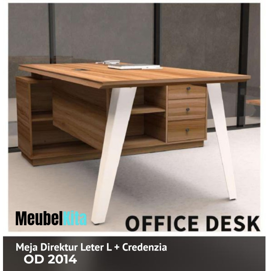 Meja Kantor Meja Direktur Meja Kerja 180 cm Meja Leter L