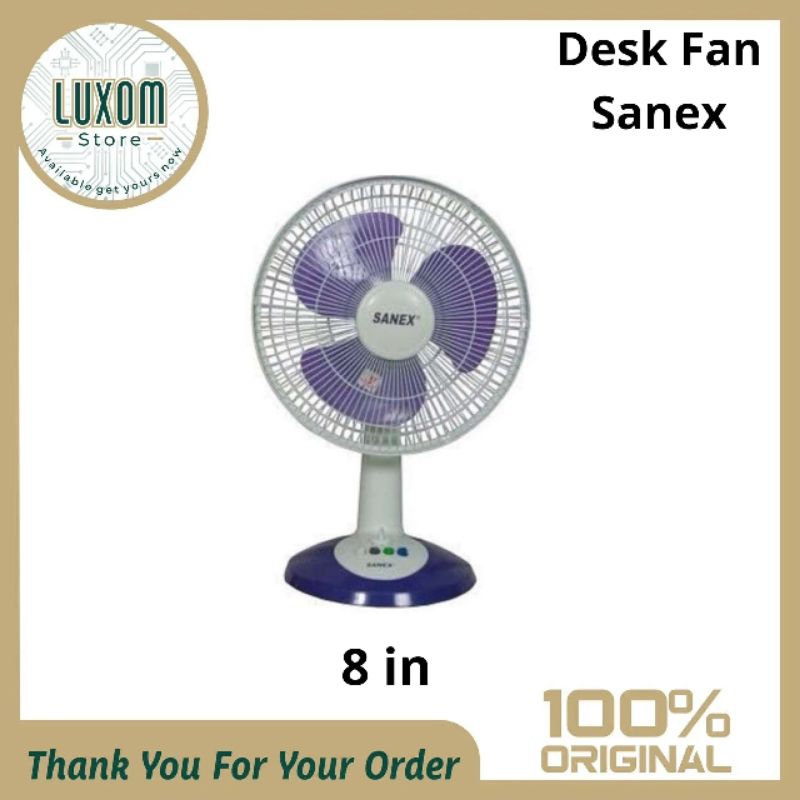 Desk Fan Sanex 8inch/Kipas angin meja/Sanex