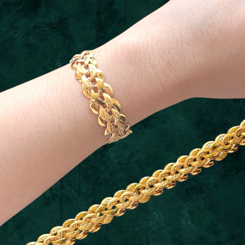 Gelang Silver Lapis Emas Lipan