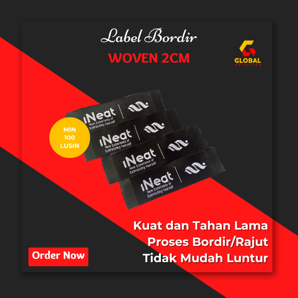 

Cetak Label Woven Bordir / Woven Damask / Label Rajut / Label Custom Nama Brand