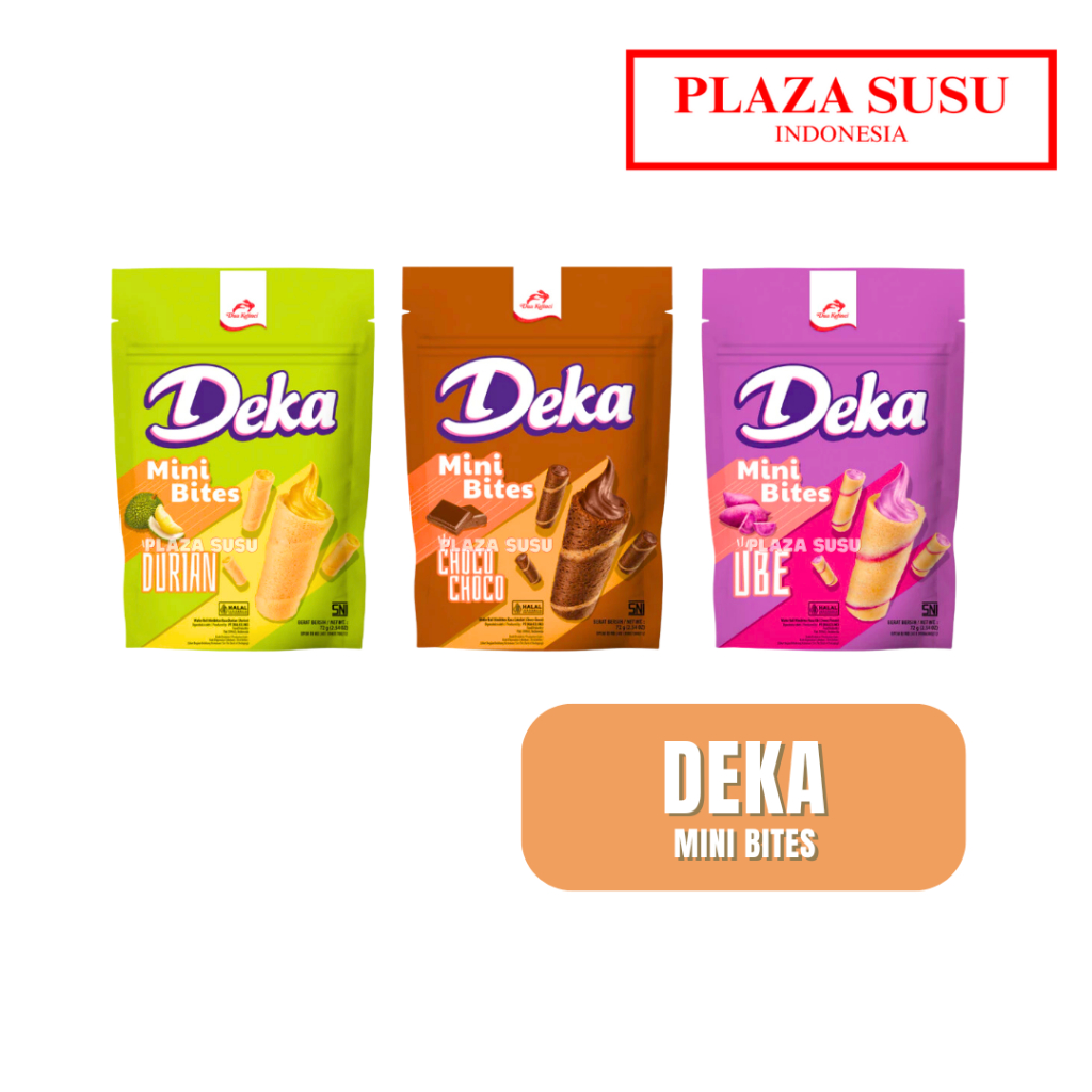 

DEKA MINI WAFER BITES 72 G DEKA WAFER ROLL CHOCO/UBE/DURIAN DEKA BISKUIT