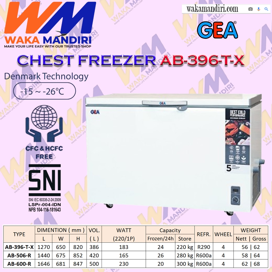 Lemari pendingin Chest Freezer GEA AB-396-T-X