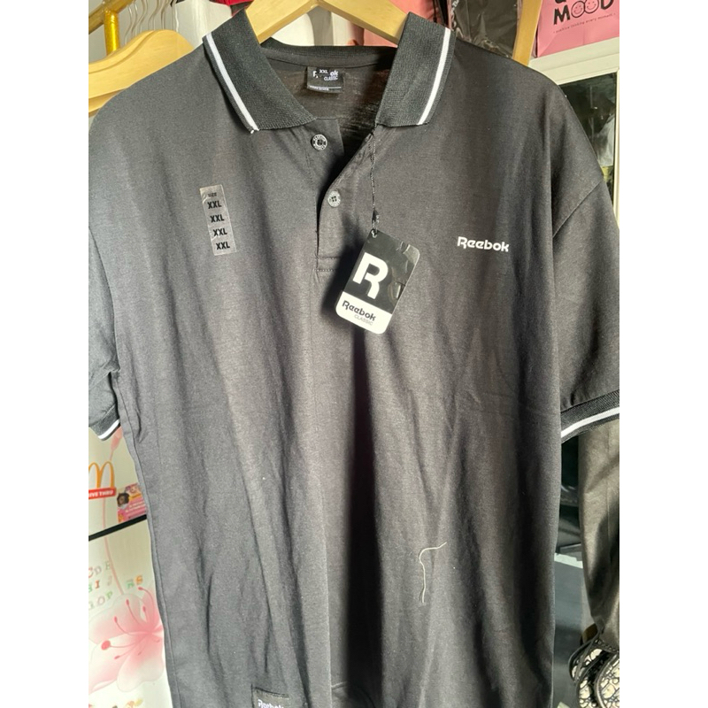 Kaos polo pria hitam size XXL BARU