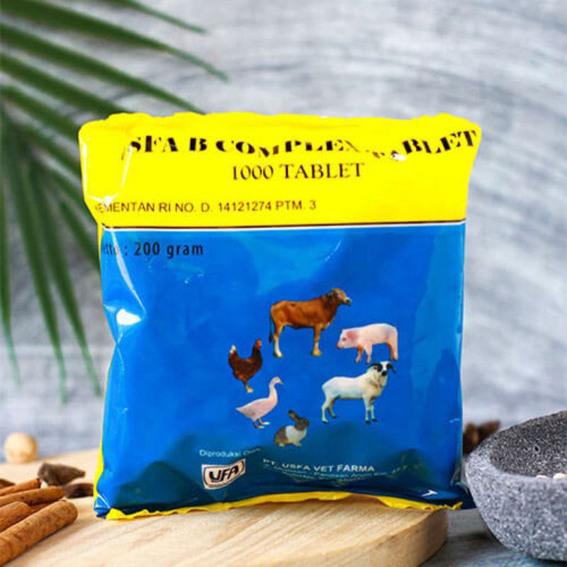 USFA VITAMIN B COMPLEX USFA VITAMIN B KOMPLEKS HEWAN 1000 TABLET SAPI AYAM KAMBING