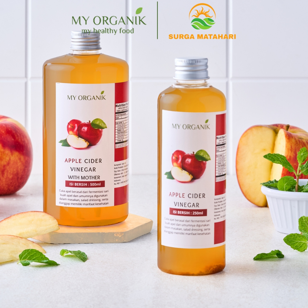 

My Organik Paket Hemat Cuka Apel 750ml Cuka Apel Original Organik Apple cider Vinegar With Mother